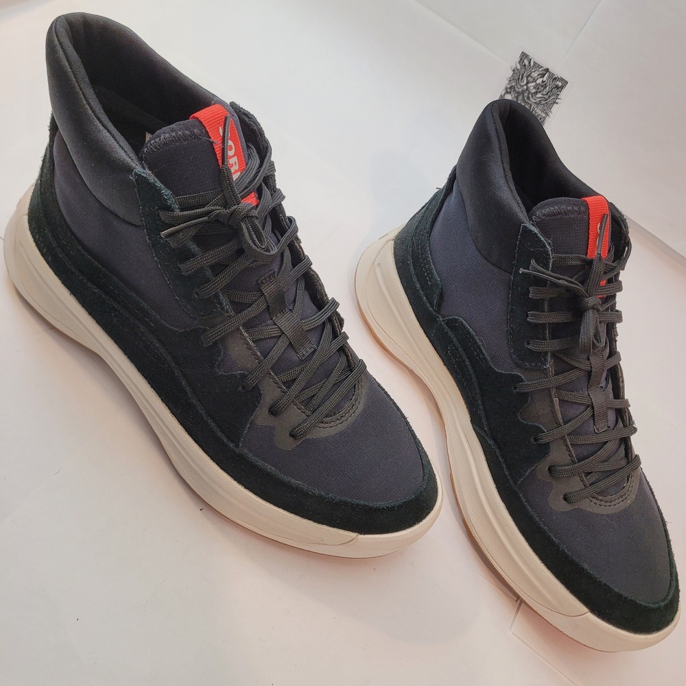 Sorel Kinetic Breakthru Day Lace Women 9 Black Suede Sneakers NL4856-010